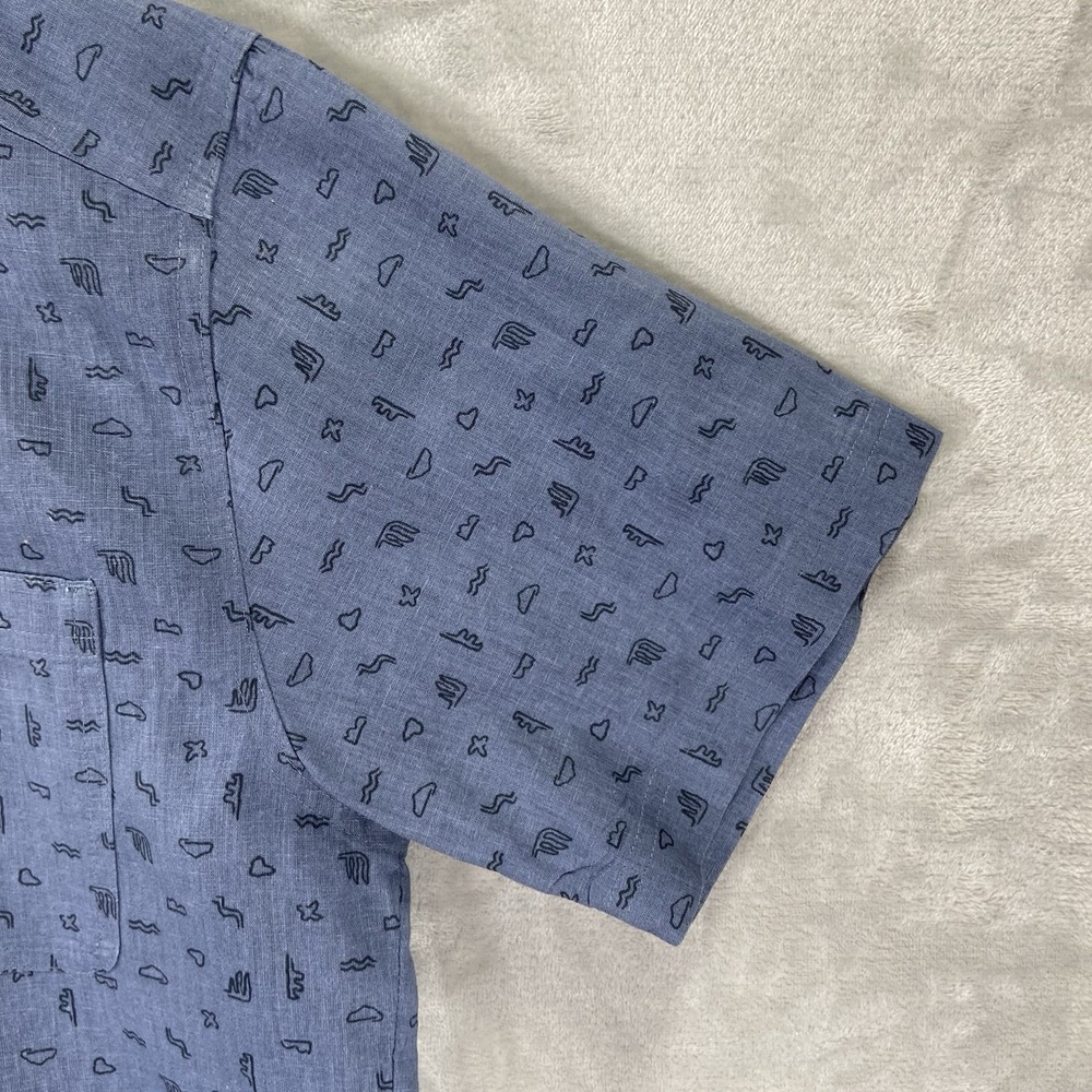 Patagonia Shirt men's Medium Back Step Button Up Hemp Organic Cotton Graphic AOP - Picture 9 of 13